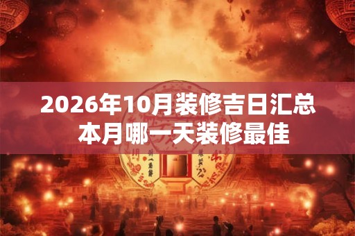 2026年10月装修吉日汇总  本月哪一天装修最佳