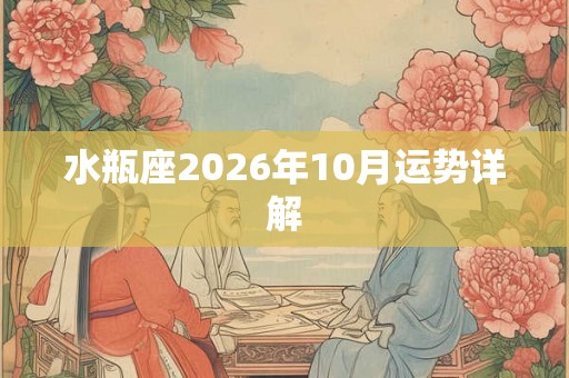 水瓶座2026年10月运势详解