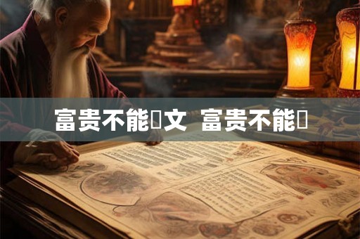 富贵不能滛文 富贵不能婬 富贵不能滛文 富贵不能婬