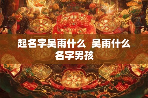 起名字吴雨什么 吴雨什么名字男孩 起名字吴雨什么 吴雨什么名字男孩