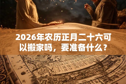 2026年农历正月二十六可以搬家吗，要准备什么？