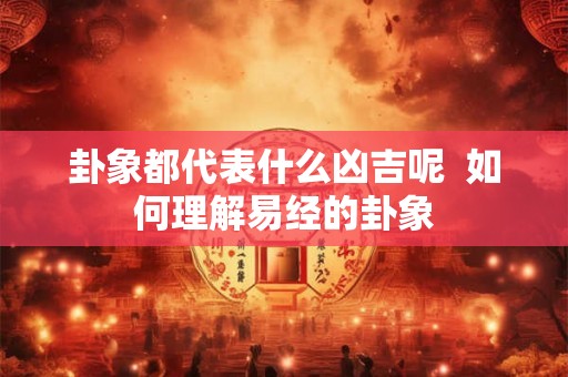 卦象都代表什么凶吉呢  如何理解易经的卦象