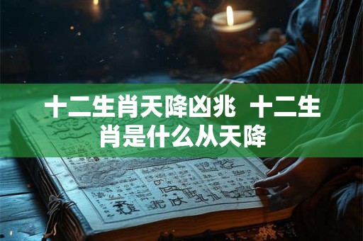 十二生肖天降凶兆  十二生肖是什么从天降