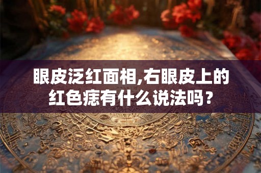 眼皮泛红面相,右眼皮上的红色痣有什么说法吗？