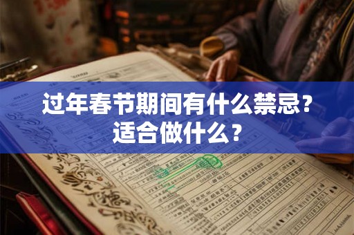 过年春节期间有什么禁忌？适合做什么？