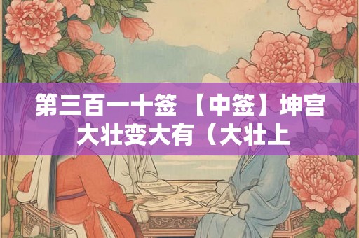 第三百一十签 【中签】坤宫 大壮变大有（大壮上