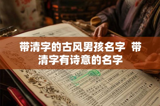 带清字的古风男孩名字  带清字有诗意的名字