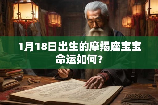 1月18日出生的摩羯座宝宝命运如何？
