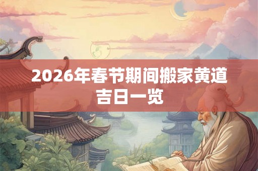 2026年春节期间搬家黄道吉日一览