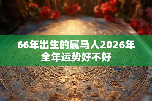 66年出生的属马人2026年全年运势好不好