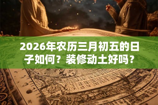 2026年农历三月初五的日子如何？装修动土好吗？