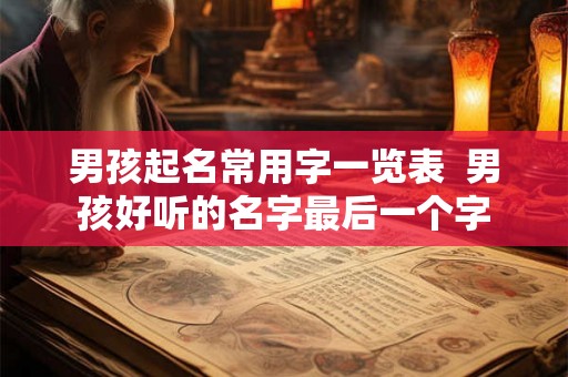 男孩起名常用字一览表  男孩好听的名字最后一个字