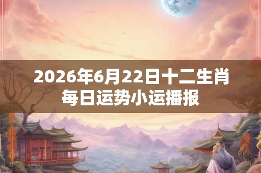 2026年6月22日十二生肖每日运势小运播报