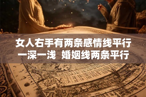 女人右手有两条感情线平行一深一浅 婚姻线两条平行一样长 女人右手有两条感情线平行一深一浅 婚姻线两条平行一样长