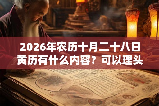 2026年农历十月二十八日黄历有什么内容？可以理头发吗？