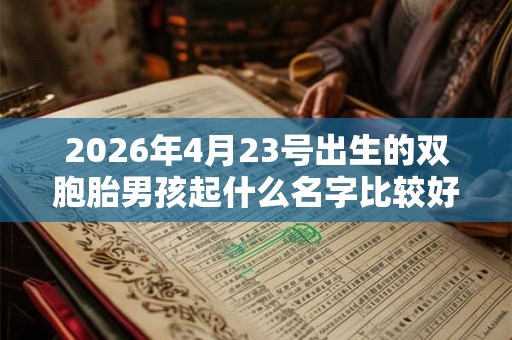 2026年4月23号出生的双胞胎男孩起什么名字比较好，五行属什么