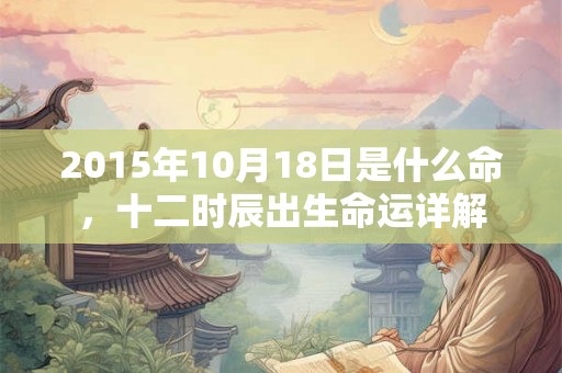 2015年10月18日是什么命，十二时辰出生命运详解