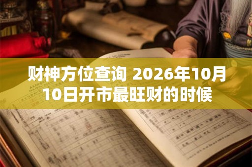 财神方位查询 2026年10月10日开市最旺财的时候
