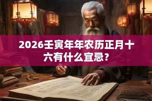 2026壬寅年年农历正月十六有什么宜忌？
