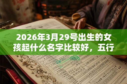2026年3月29号出生的女孩起什么名字比较好，五行属什么