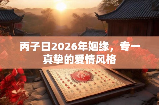 丙子日2026年姻缘，专一真挚的爱情风格