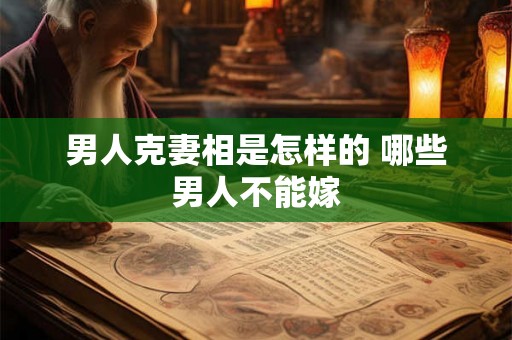 男人克妻相是怎样的 哪些男人不能嫁 男人克妻相是怎样的 哪些男人不能嫁