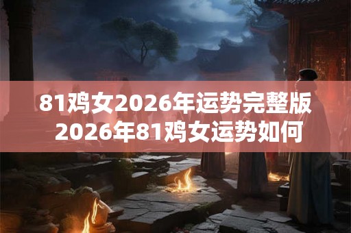 81鸡女2026年运势完整版 2026年81鸡女运势如何 81鸡女2026年运势完整版 2026年81鸡女运势如何