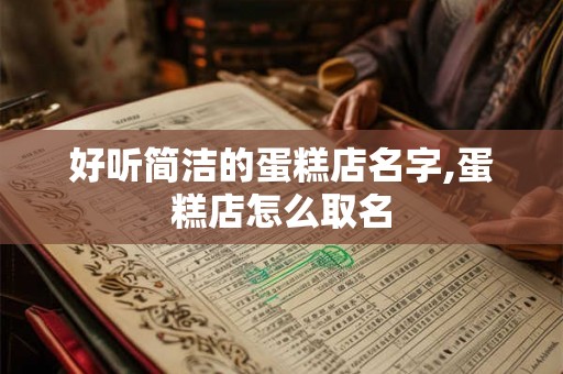 好听简洁的蛋糕店名字,蛋糕店怎么取名