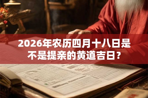2026年农历四月十八日是不是提亲的黄道吉日？