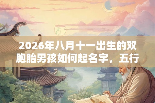 2026年八月十一出生的双胞胎男孩如何起名字，五行属什么？