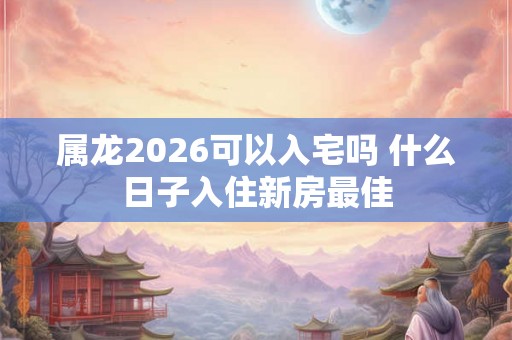 属龙2026可以入宅吗 什么日子入住新房最佳 属龙2026可以入宅吗 什么日子入住新房最佳