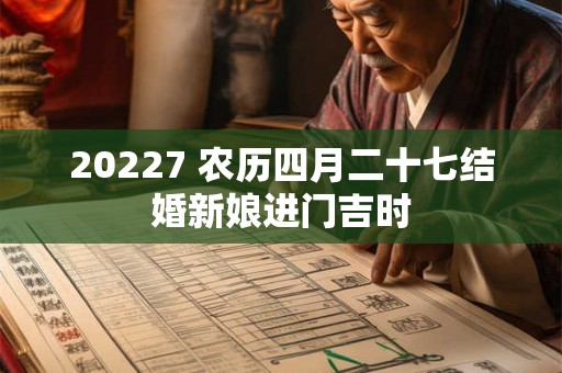 20227 农历四月二十七结婚新娘进门吉时