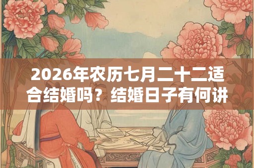 2026年农历七月二十二适合结婚吗？结婚日子有何讲究？