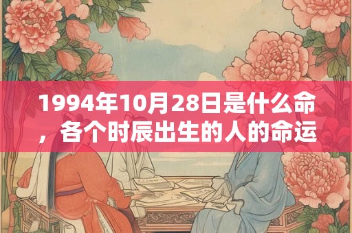 1994年10月28日是什么命，各个时辰出生的人的命运