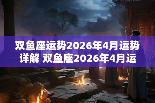 双鱼座运势2026年4月运势详解 双鱼座2026年4月运势如何