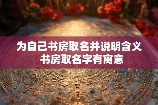 为自己书房取名并说明含义  书房取名字有寓意