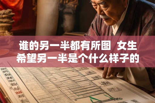 谁的另一半都有所图  女生希望另一半是个什么样子的人