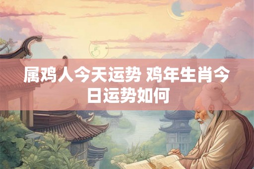 属鸡人今天运势 鸡年生肖今日运势如何