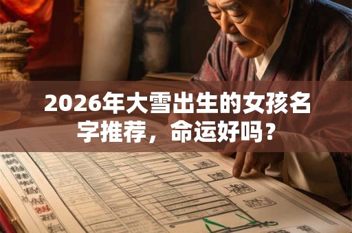 2026年大雪出生的女孩名字推荐，命运好吗？