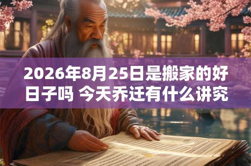 2026年8月25日是搬家的好日子吗 今天乔迁有什么讲究