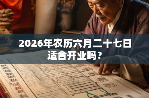 2026年农历六月二十七日适合开业吗？