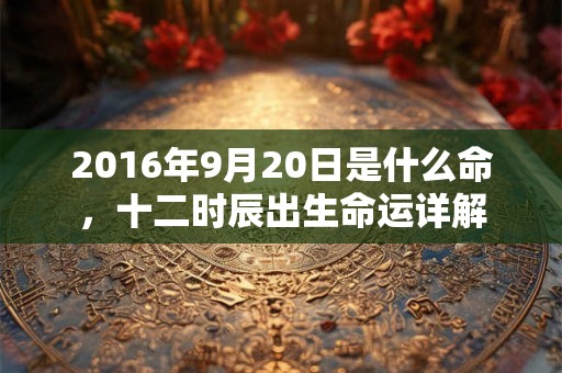 2016年9月20日是什么命，十二时辰出生命运详解