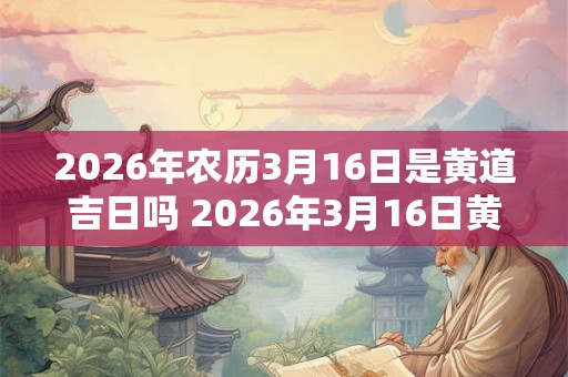 2026年农历3月16日是黄道吉日吗 2026年3月16日黄道吉日吗