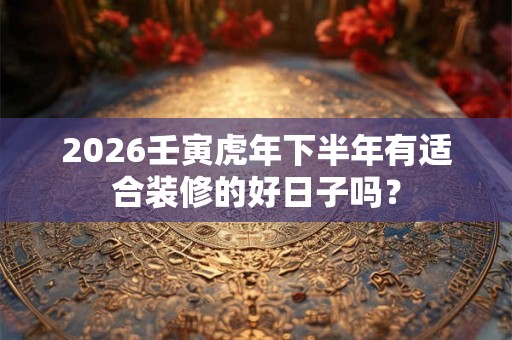 2026壬寅虎年下半年有适合装修的好日子吗？
