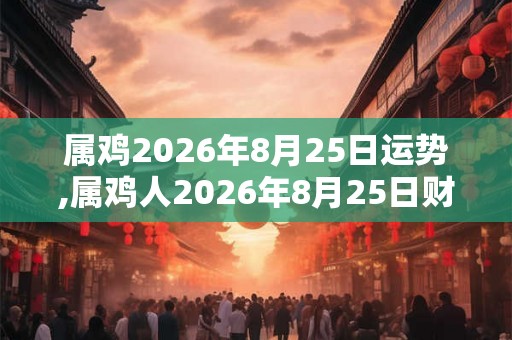 属鸡2026年8月25日运势,属鸡人2026年8月25日财运,生肖鸡2026年8月25日运势