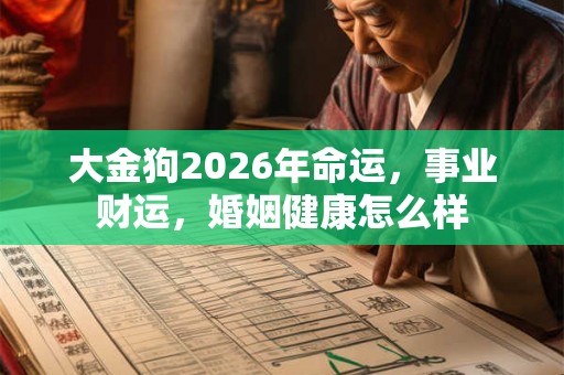 大金狗2026年命运，事业财运，婚姻健康怎么样