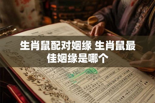 生肖鼠配对姻缘 生肖鼠最佳姻缘是哪个