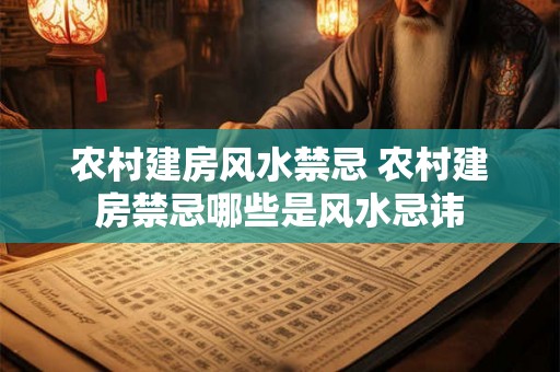 农村建房风水禁忌 农村建房禁忌哪些是风水忌讳