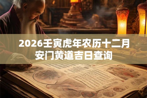 2026壬寅虎年农历十二月安门黄道吉日查询