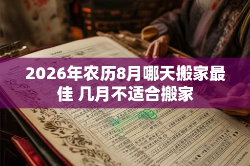 2026年农历8月哪天搬家最佳 几月不适合搬家